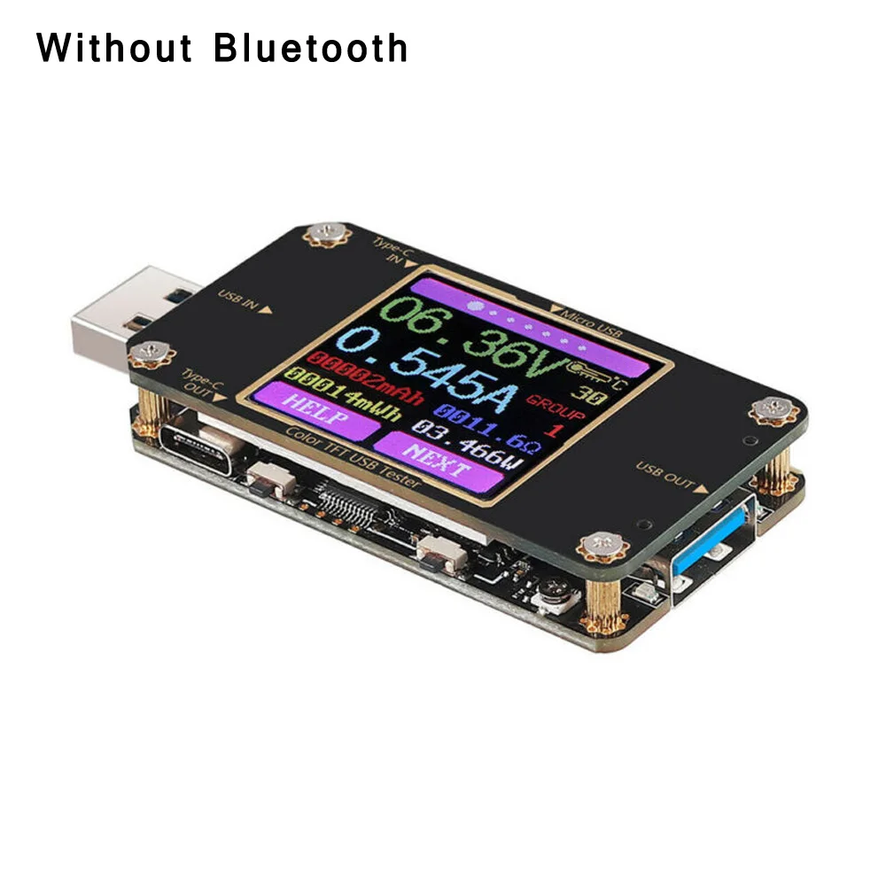 Цифровой ЖК-дисплей Bluetooth usb type-C метр тестер PD батарея мультиметр 4,5-24 В 0-3A