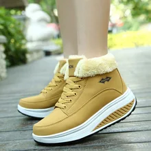 Женские ботильоны на танкетке; Новое поступление; женские ботинки; женские зимние ботинки на платформе; коллекция года; зимние ботинки