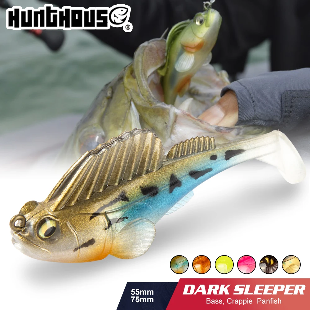 Hunthouse Fishing Lure Soft Bait Jig Dark Sleeper Soft Lure 7g/10g/14g/21g Swimbait Wobblers Pike Bass Shad For Fishing Perch ardea soft lures silicone bait 10pcs 67mm 3 5g curly worm wobblers swimbait baitfishing jigging bass pike fishing tackle