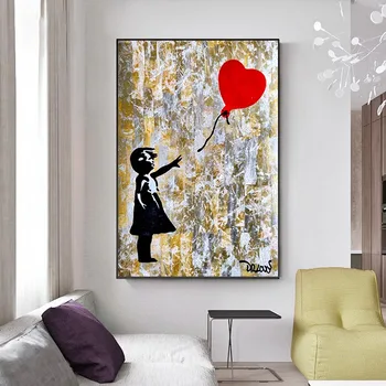 Abstract Banksy Graffiti Paintings Printed on Canvas 2