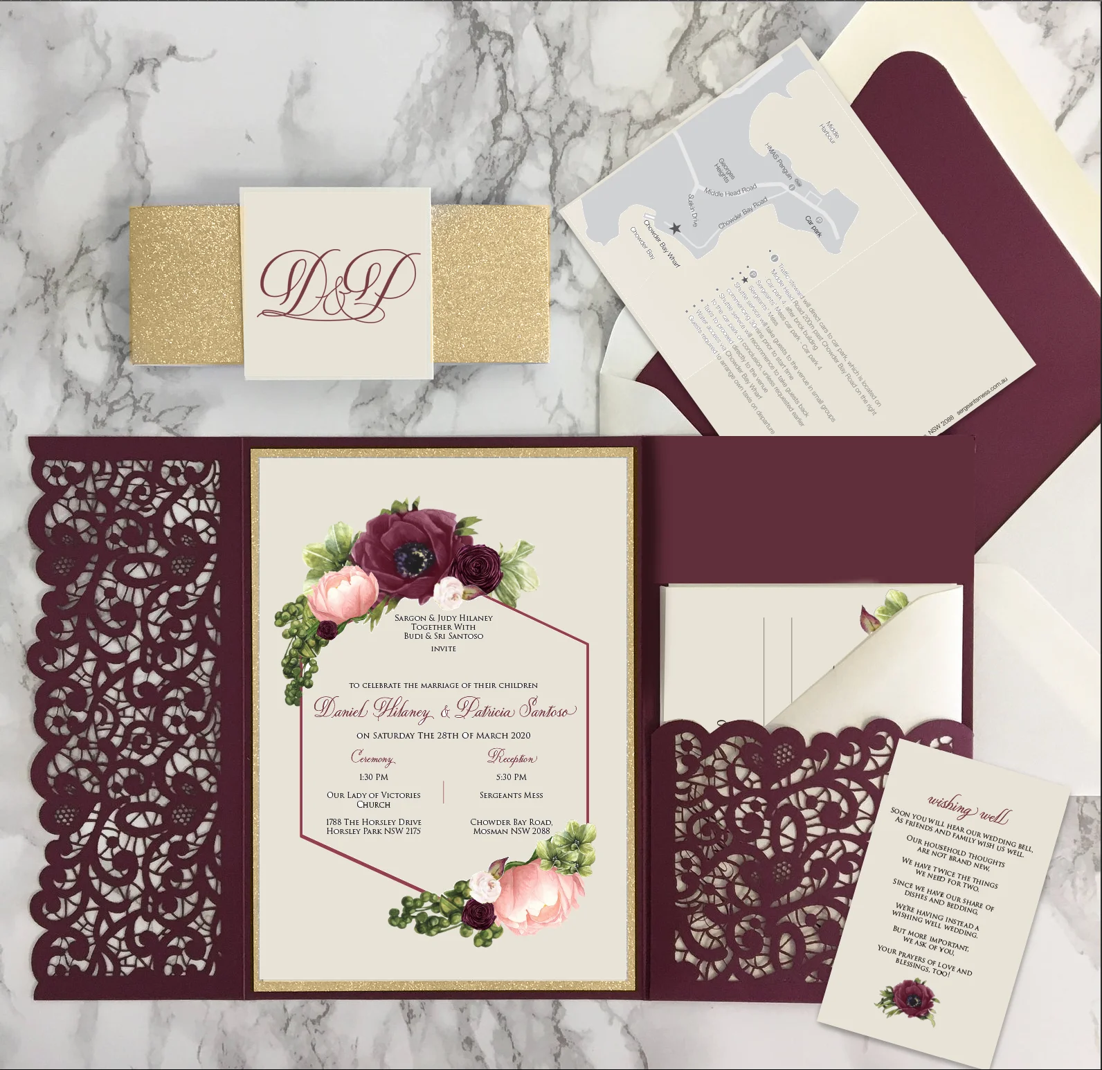  tri-folded laser cut wedding invitation card party favor birthday invitation cards with printed car - 4.00019E+12