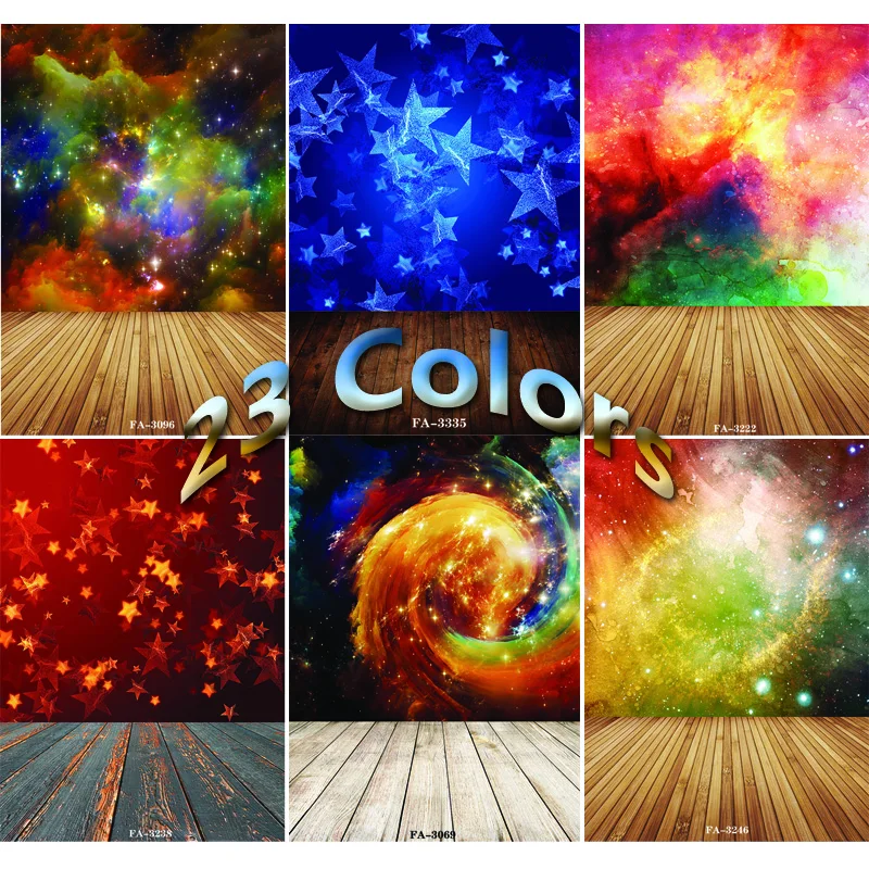

Vinyl Custom Photography Backdrops Prop Space Starry Sky and floor Theme Photography Background FA20419-12