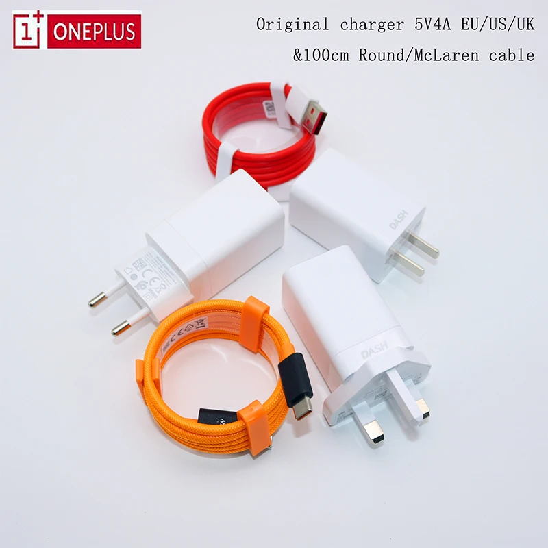 Оригинальное зарядное устройство Oneplus 7 5V4A быстрое и Тип C Mclaren Warp Dash Cable 6A быстрая