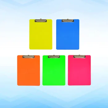 

5pcs Clipboard Colorful Durable A4 Plastic Paper Clipboard File Binder Holder for Office