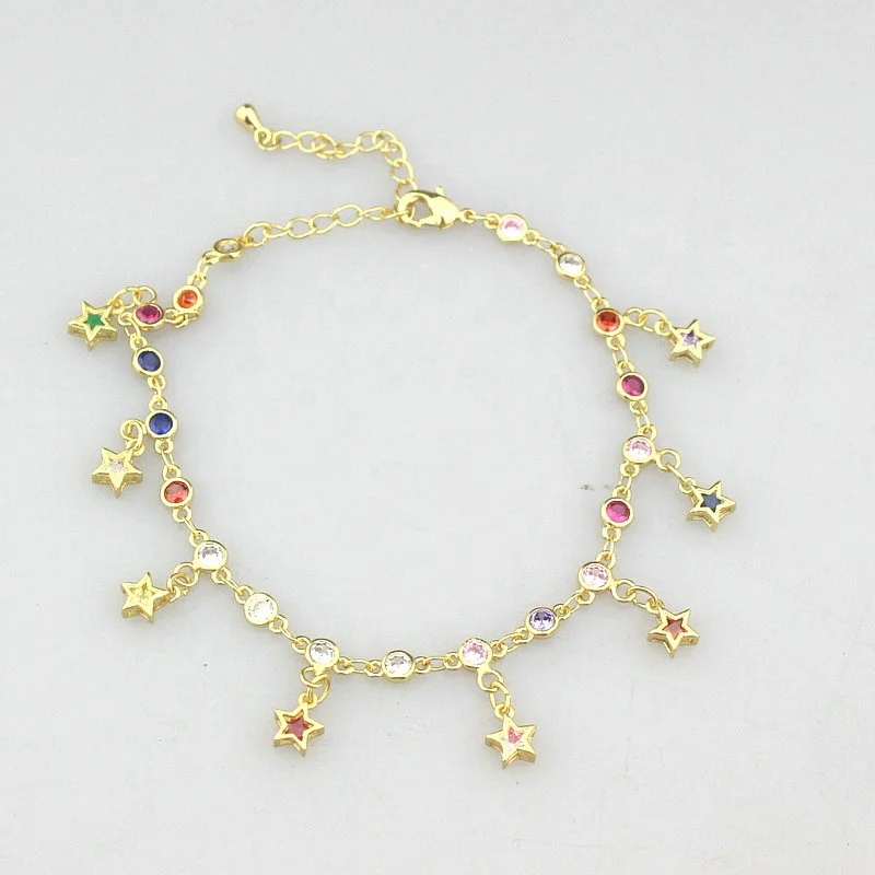 Регулируемый 5 шт./лот Модный cz браслет, разноцветный кубический циркон Шарм компонент, ручной работы cz браслет ювелирные изделия