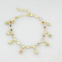 Регулируемый 5 шт./лот Модный cz браслет, разноцветный кубический циркон Шарм компонент, ручной работы cz браслет ювелирные изделия