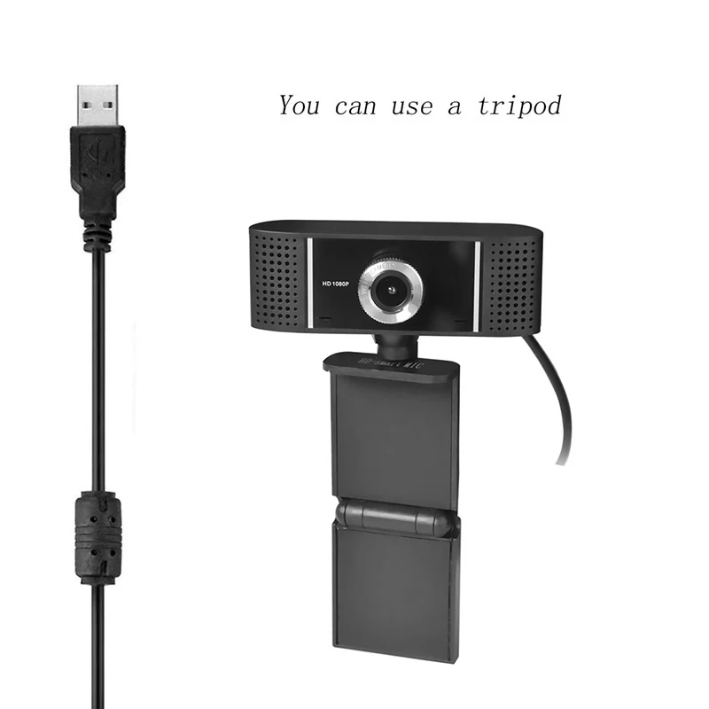 A6 светодиодный веб-камера USB веб-камера 360 градусов микрофон клип-на веб-камера для Youtube компьютер ПК ноутбук камера для ноутбука черный