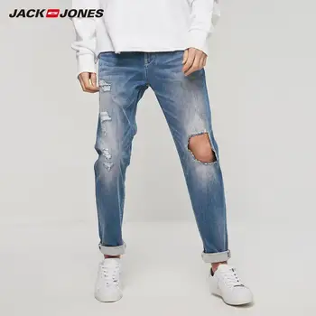 

JackJones Men's New Fashion Slim Fit Stretch Cotton Ripped Jeans Menswear Style| 219132604