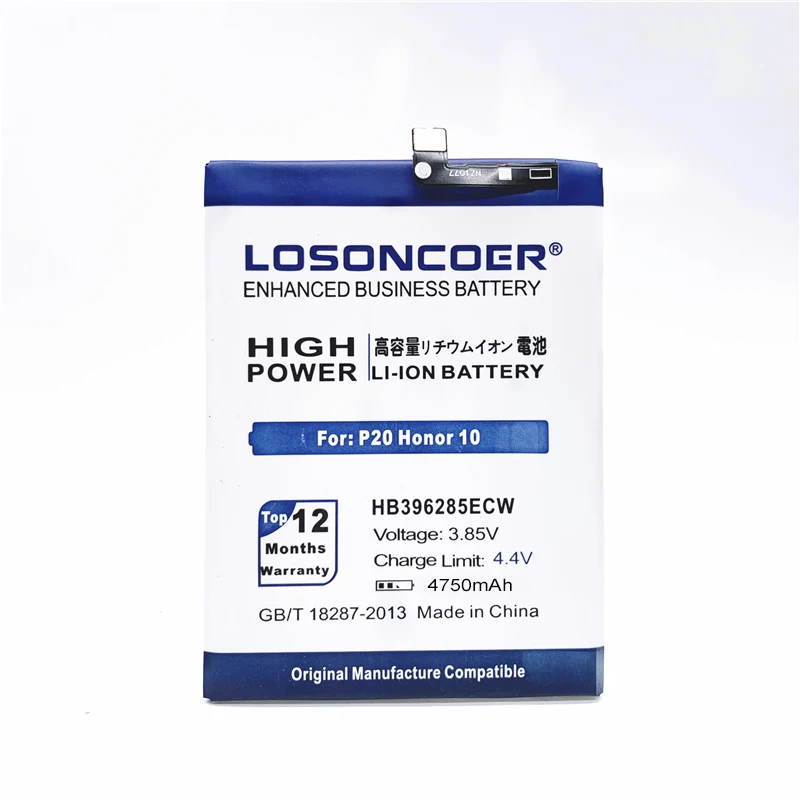 LOSONCOER 4750 мА/ч, HB396285ECW Батарея для huawei P20 для Honor 10 COL-AL00 COL-AL10 COL-TL00 COL-TL10 COL-L29