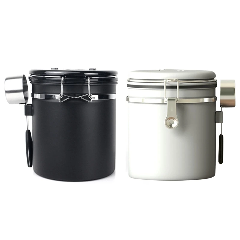 

Airtight Coffee Canister - Includes Stainless Steel Scoop- Sealed Cantilever Lid