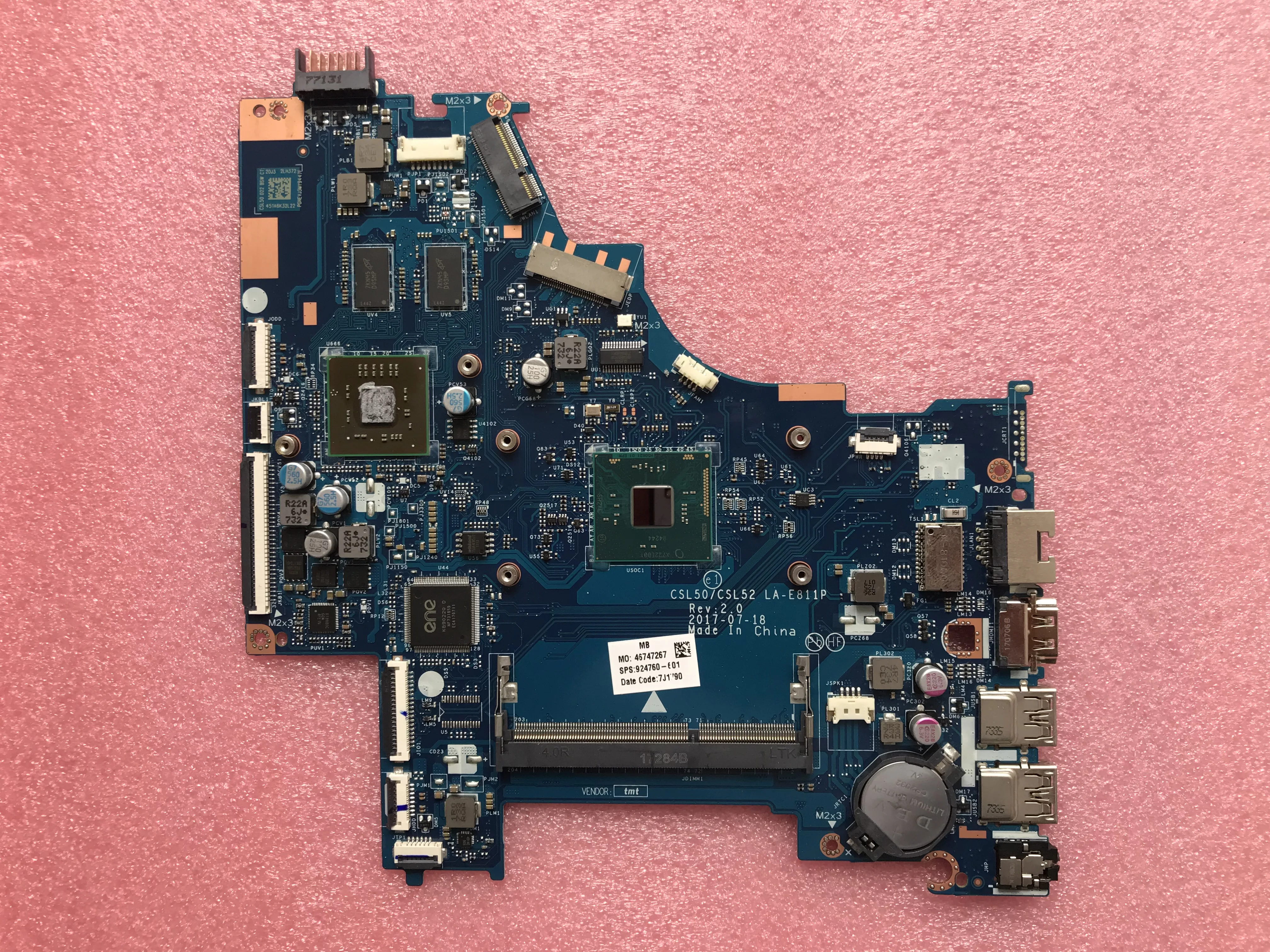 Сиванг 924760-001 924760-501 924760-601 LA-E811P для hp 15-BS материнская плата портативного компьютера с N3710 Процессор 520 2 Гб