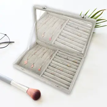 

11 Slots Small Jewelry Box Jewelry Storage Case with Cover Velvet Jewelry Organizer Display Tray for Rings Studs Earrings