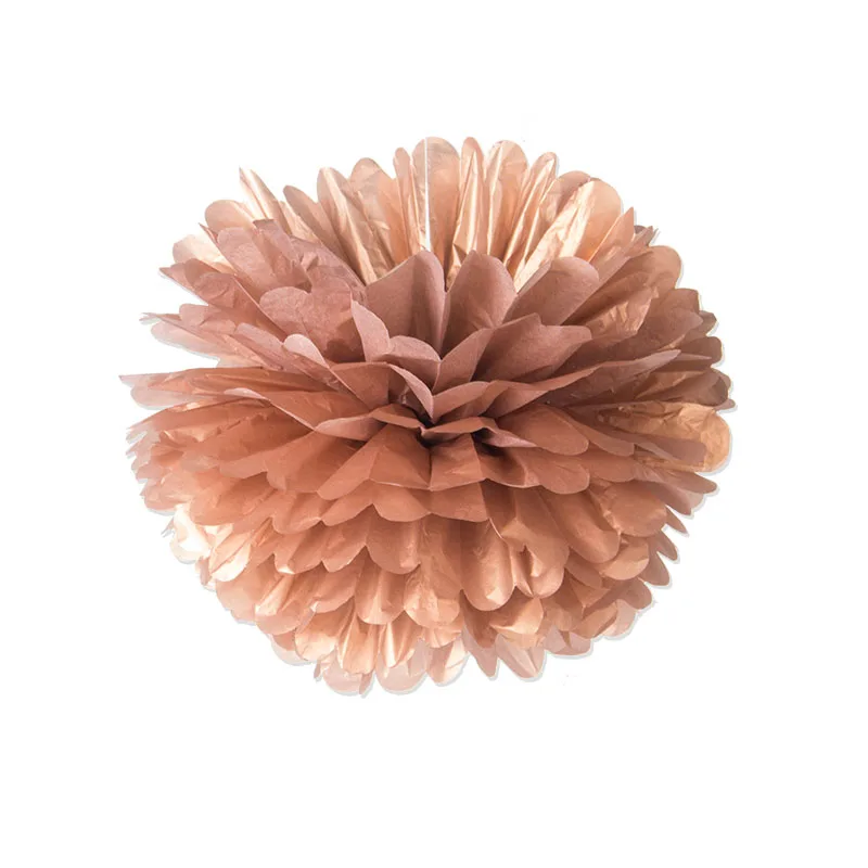 4 шт. 10 дюймов(25 см) декоративные бумажные помпоны цветочный шар для свадьбы, дня рождения, украшения для детской комнаты - Цвет: rose gold