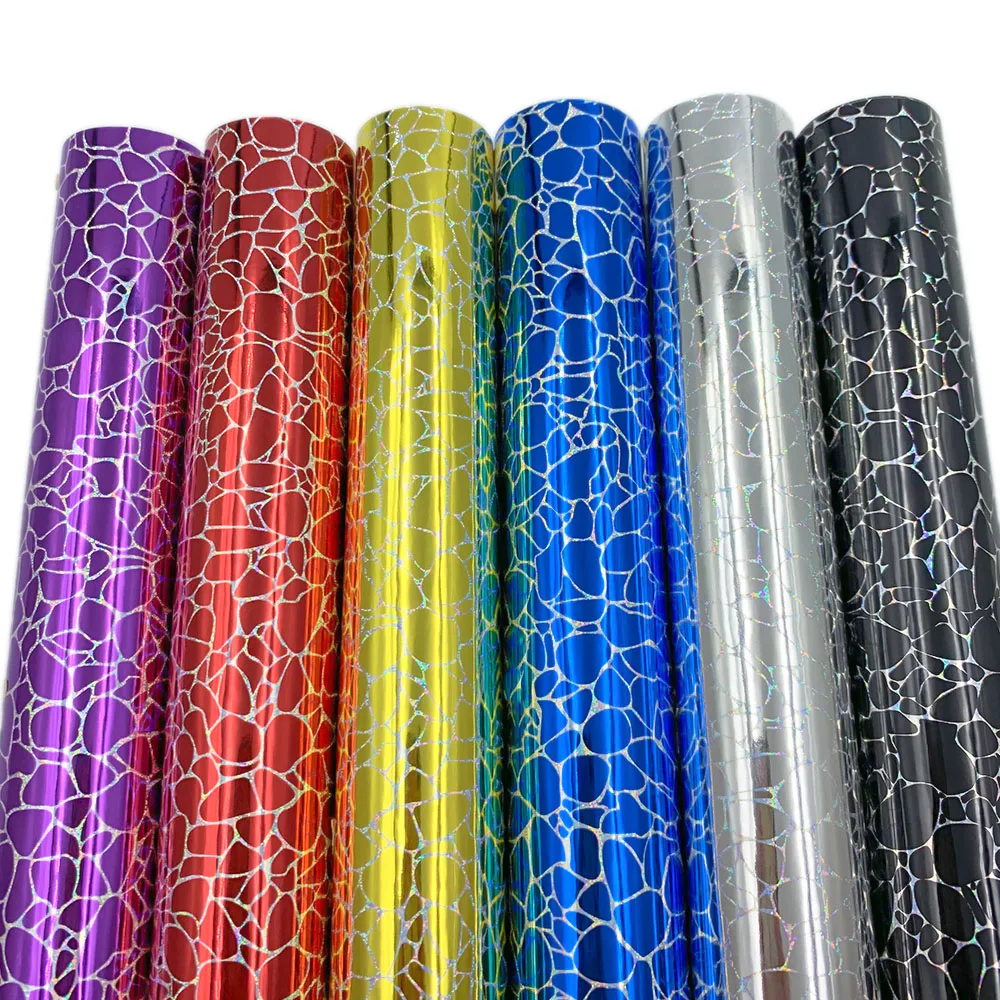 Multi-size Holographic Chrome Adhesive Craft Vinyl Film Stone Cracking Pattern DIY Xmas Gifts Cards Party Home Mug Window Decor