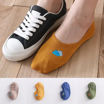 

Women Cute Socks Cotton Embroidery Boats Socks Summer Short Ankle Female Sweet Casual Funny Socks 2020 New
