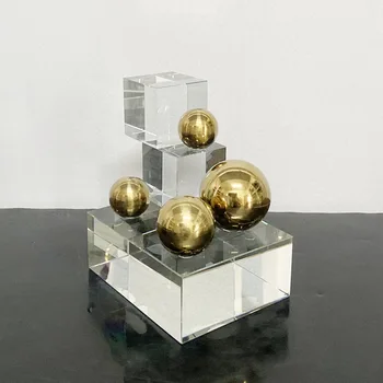 

Modern simple European light luxury crystal geometric planet decoration model housing sales office Crystal soft ornaments