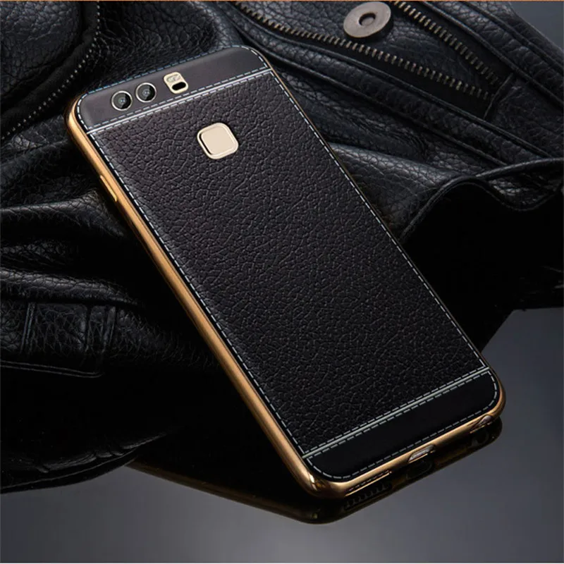Роскошный кожаный чехол для телефона с рисунком личи в деловом стиле для huawei P9 Plus P9plus, ультра тонкий мягкий силиконовый чехол в стиле ретро, чехол