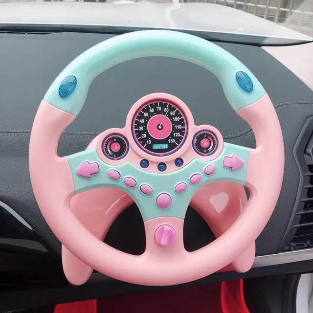 Cute Children Steering Wheel Toy with Light Simulation Driving Sound Music funny Educational Baby Electronic Travel kids toys 1