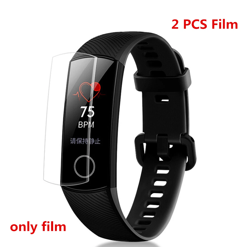 2 PCS Film Силиконовый браслет на запястье для huawei Honor Band 5 4, умный спортивный браслет, сменный ремешок, Защитная пленка для Honor Band 45 - Цвет: 2 PCS Film