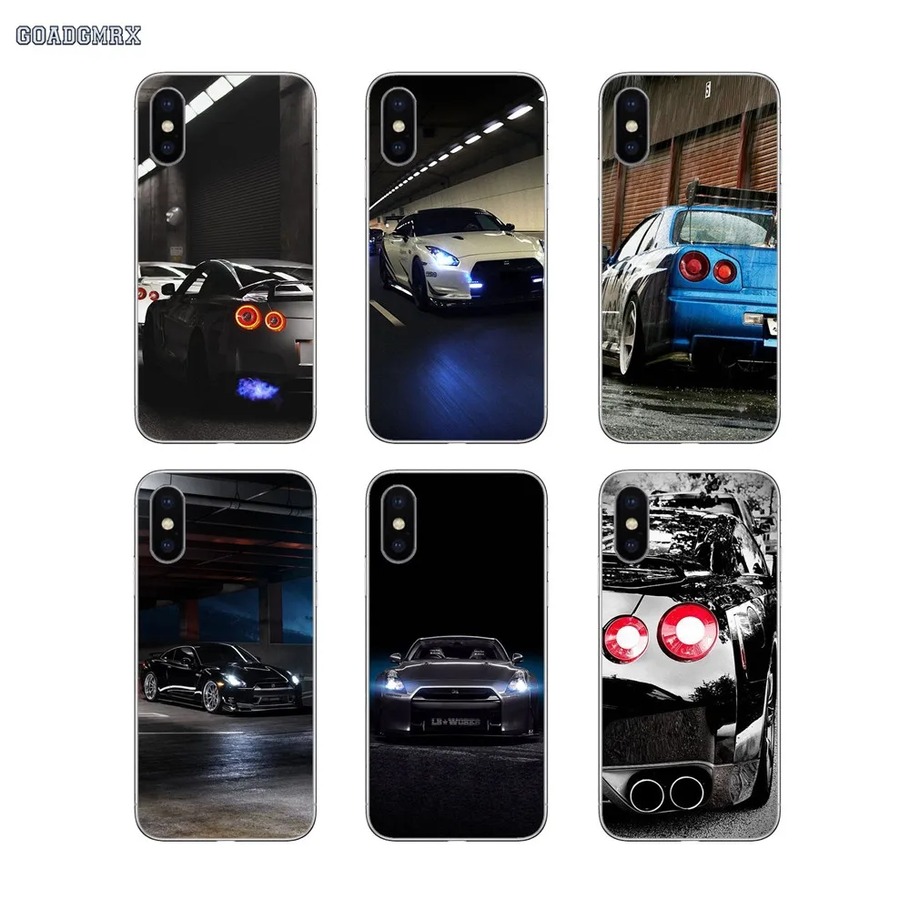 Прозрачные мягкие чехлы для автомобиля Nissan GTR Мягкий силикон iPhone 11 X XR XS Pro MAX 4 4s 5 5S