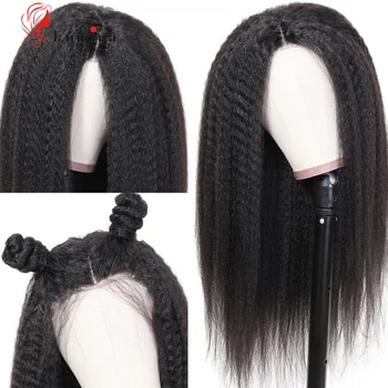 

Mongolian 360 Lace Front Human Hair Wigs Yaki Straight Human Hair Wig Preplucked With Baby Hair For Black Women Natural Color