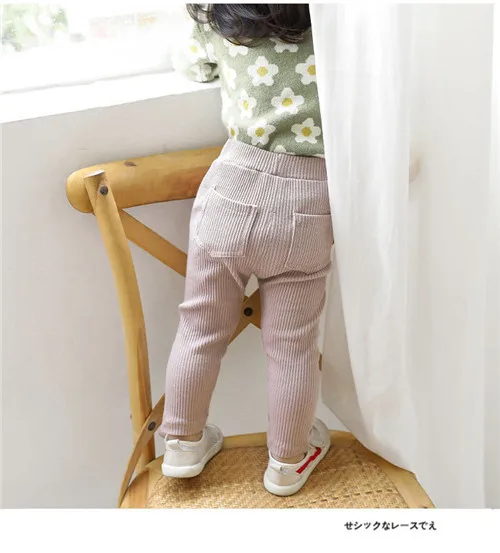 Baby Girls Leggings Cotton Big PP Pants Spring Autumn Kids Girls Pants Fashion Solid Long Trousers Children's Pants 2020 New Light pink