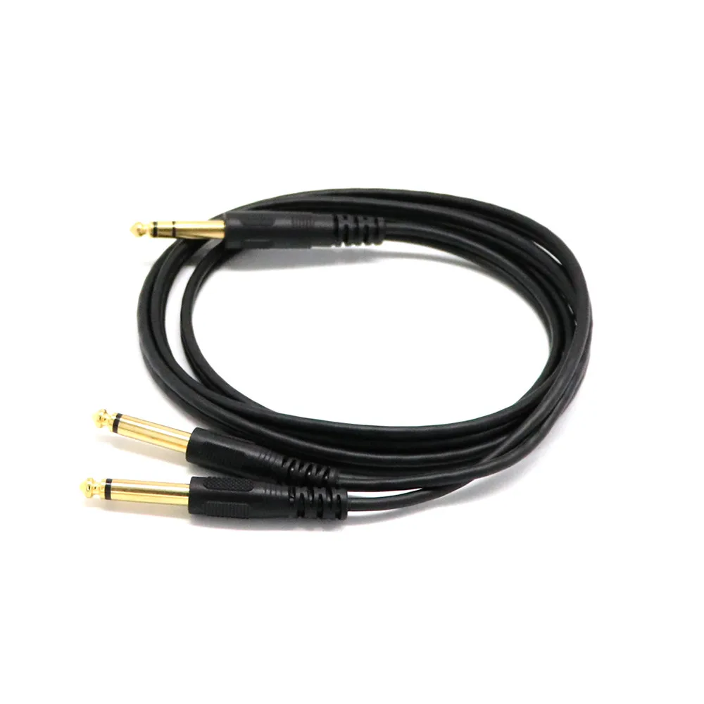 Hi-Fi 6 35 мм мужской разъем TRS двойной 1/4 TS телефон штекер стерео аудио кабель 1 5 м для