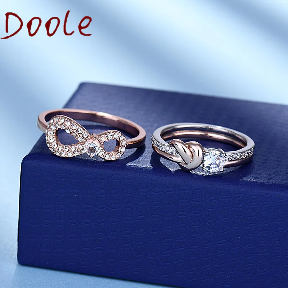 

High Quality New Eternal Fashion Jewelry Glamour Love Romance Number 8 Lucky Geometric Women Ring Love Crystal Ring