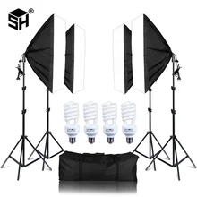 Фотостудия прямоугольная фотография Мягкая коробка 8 Led 20 W комплект освещения для фотосъемки 2 световая подставка 2 Мягкая коробка сумка для переноски для камеры