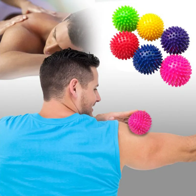 

Good Healthy 2pcs Hand Muscle Massage Ball Set Spiky PVC Roller Balls for Fitness Pain Relief
