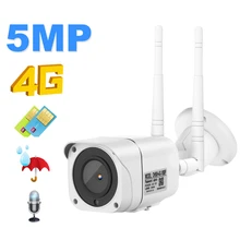 4G wifi IP камера SIM карта 1080P пуля наружная камера безопасности Аудио запись 5MP HD IR ночное видение GSM P2P SD CamHi приложение