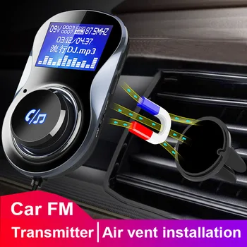 

Bluetooth Hands-free FM Transmitter Aux Modulator Car MP3 Player Audio Adaptor USB QC3.0 Charger Support TF for iPhone 11