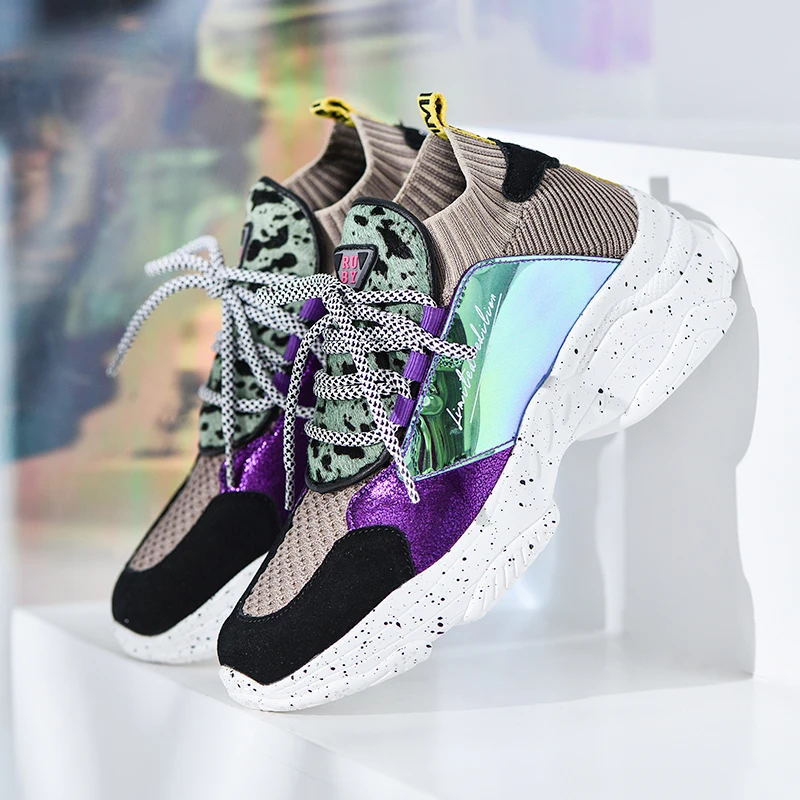 Comprar Krasovki 2019 zapatillas de deporte de marca de las mujeres de moda grueso papá Zapatos zapatos de plataforma de las señoras de colores de camuflaje zapatillas Chaussures