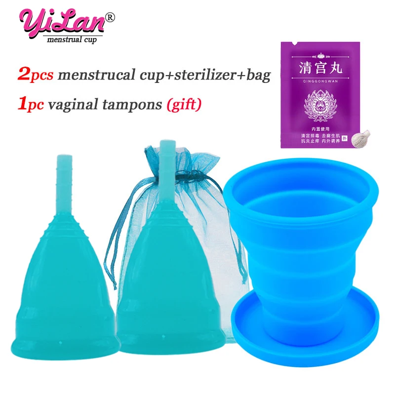 2pcs Menstrual Cup Medica Silicone Copa Menstrual de Silicone Reusable Lady Period Cup Coletor Menstrual Copa Mestrual Women Cup