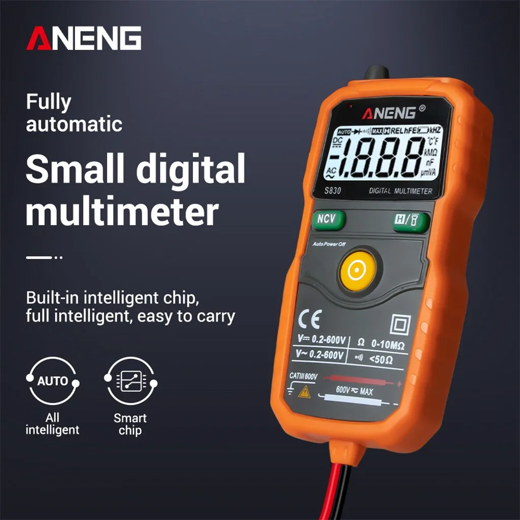 ANENG S830 Ручной цифровой мультиметр с ЖК-подсветкой Портативный AC/DC Амперметр Вольтметр Ом тестер напряжения метр Multimetro