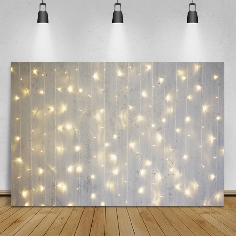 Laeacco String Light Wall Photography Background Compleanno Ritratto Art Room Decor Sfondo Personalizzato Photzone Per Studio Fotografico