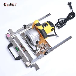 GanWei – scie circulaire électrique à Base fixe, Machine à découper multifonctionnelle, Portable, menuiserie, positionnement rapide, plaque inférieure coupée 