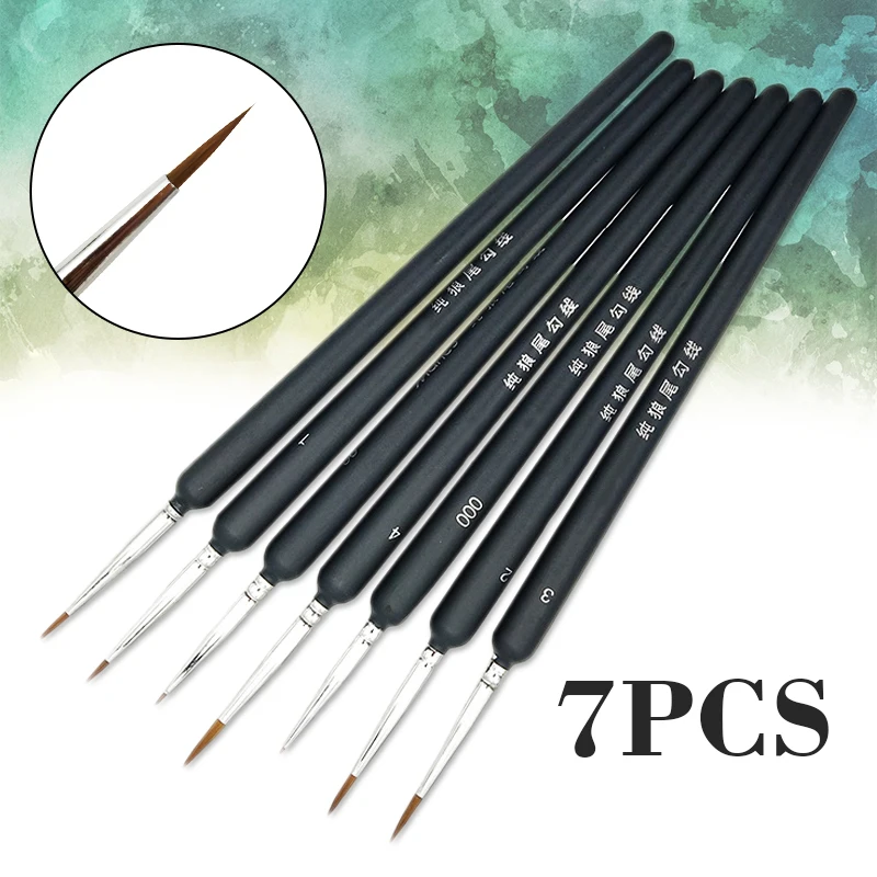

7Pcs Extra Fine Tip Detail Paint Brushes Art Miniature Model Maker Gouache Acrylic Painting Brush Pen Art Stationery Supplies