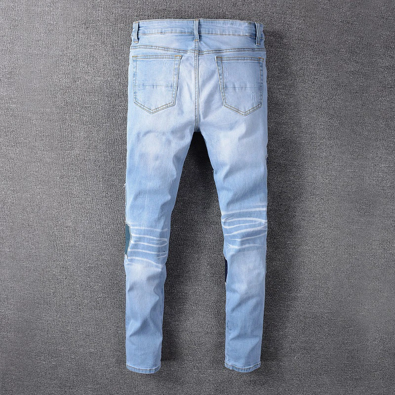 Sokotoo Men's patchwork ripped jeans 