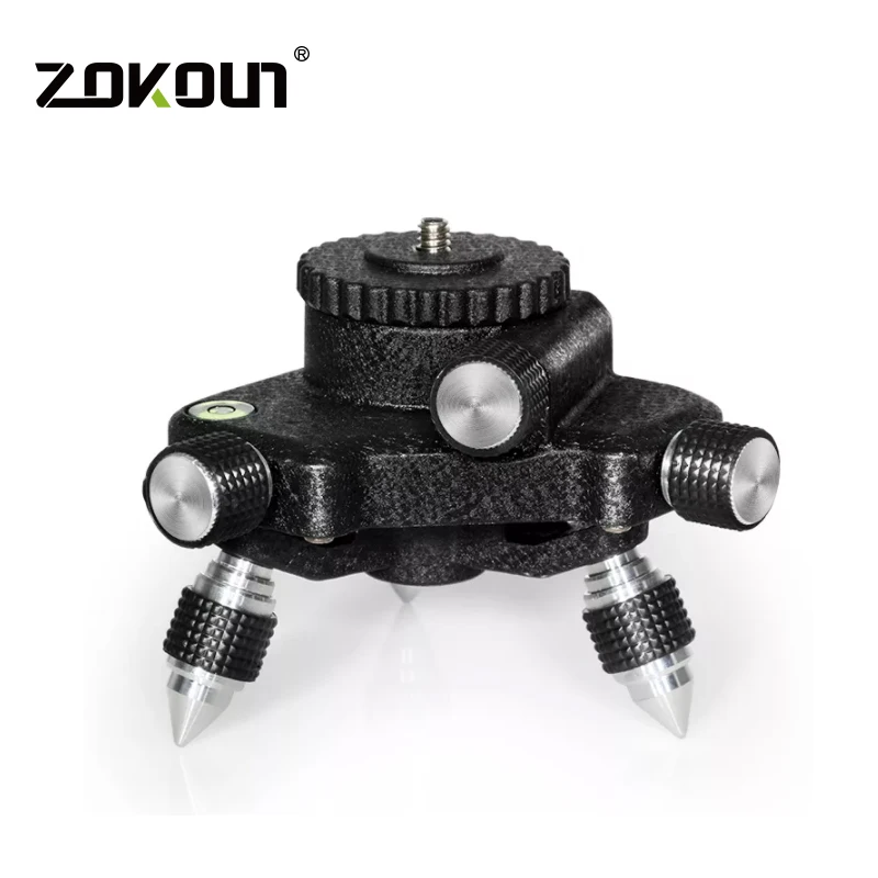ZOKOUN 360 Adjustment Metal Rotation Tripod Bracket Base Pedestal For 5/8&quot Interface Laser Level Self Leveling Adjust Height |