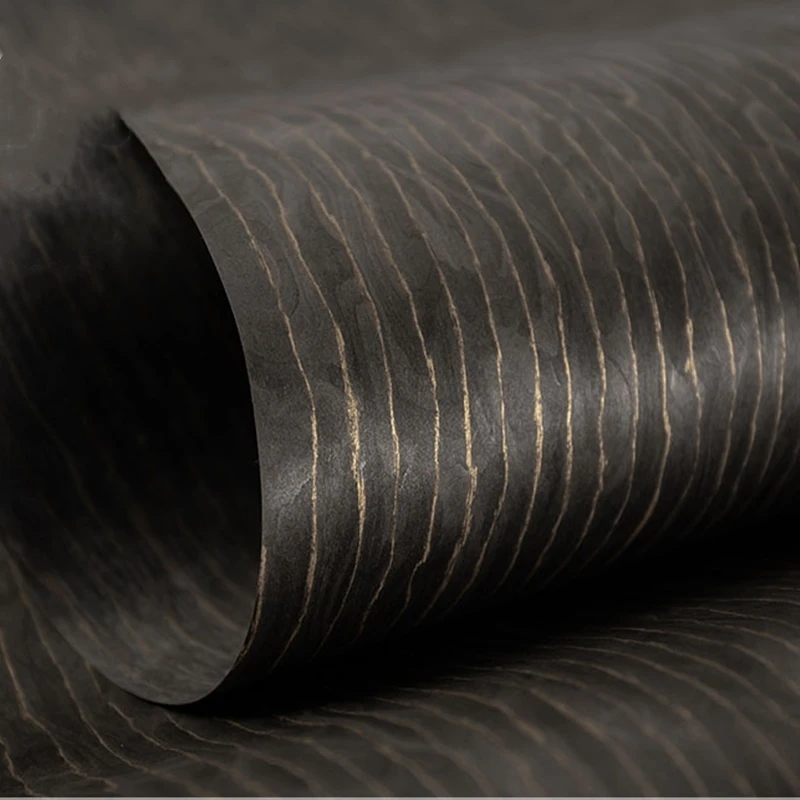 

Engineered Wood Veneer Technology Synthetic Reconstituted Artificial Manufactured Wood Veneer E.V. Stripe Gold Q/C Black