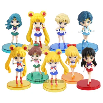 

Q posket Sailor Moon Mercury Mars Jupiter Venus Neptune Uranus PVC Figures Toys 3pcs/set