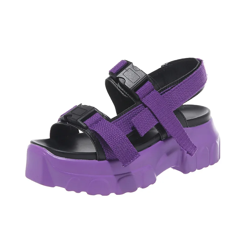 

Female summer sports sandals new fashion wild sponge cake thick bottom casual beach Roman shoes