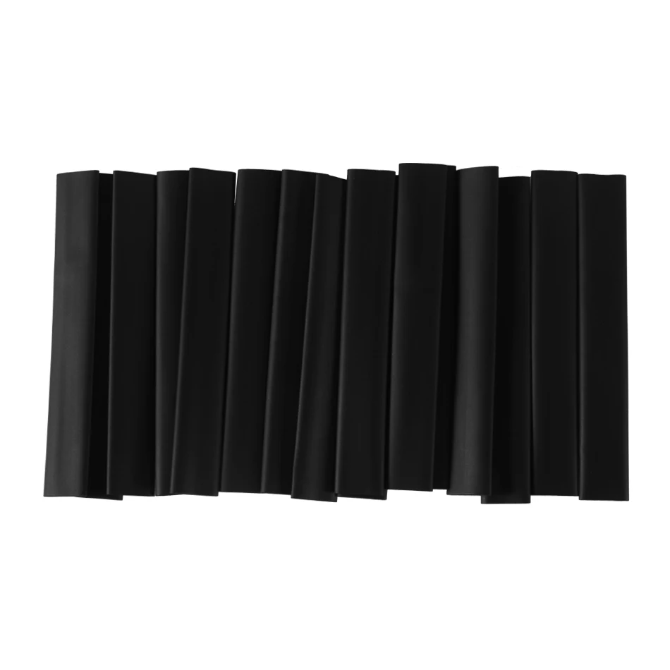 127pcs Heat Shrink Tubing 7.28m 2:1 Black Tube Car Cable Sleeving Assortment Wrap Wire Kit with Polyolefin Tube