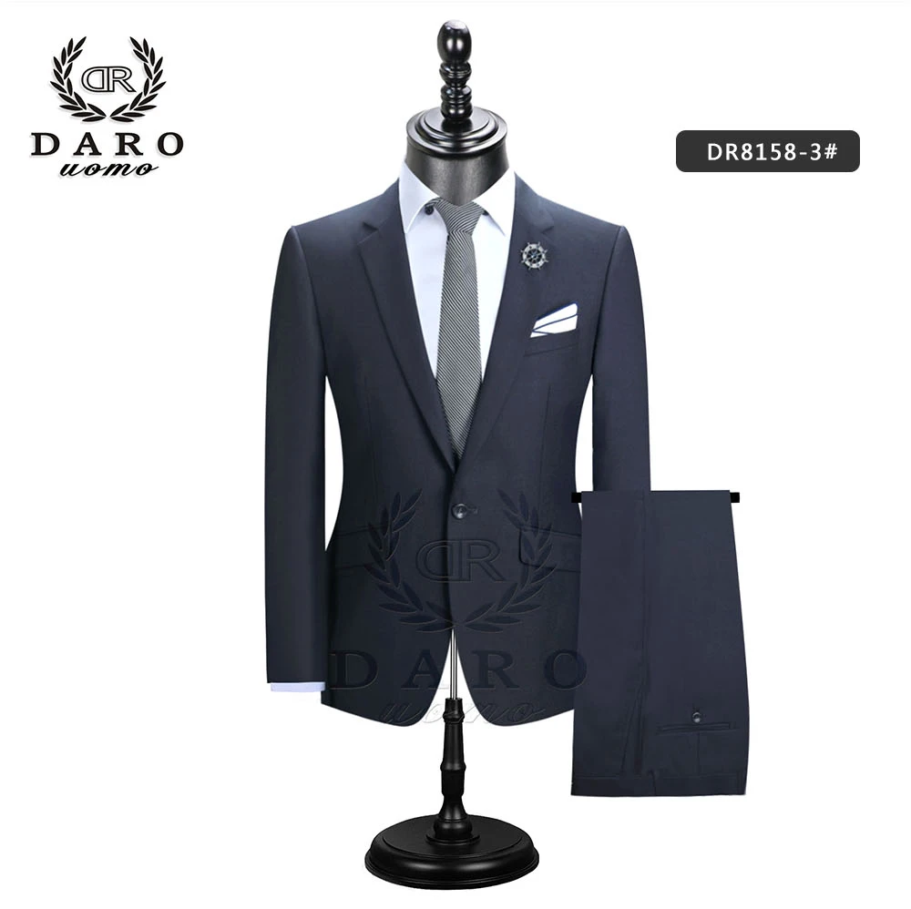 Даро 2019 для мужчин Костюмы Блейзер с брюками Slim Fit повседневное одна кнопка куртка для свадьбы DARO8158