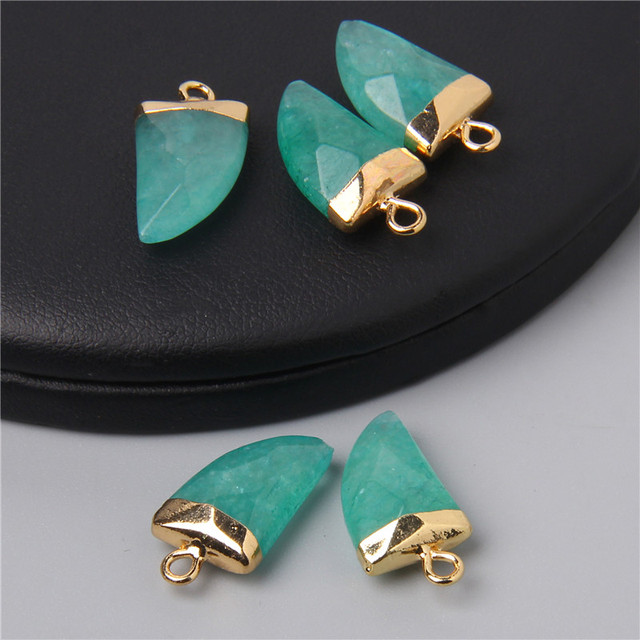 Natural Stone Pendants Faceted Agates Crystal Turquoises Opal Amethysts Quartz Pendant Charm for Jewelry Making 10x20mm Diy