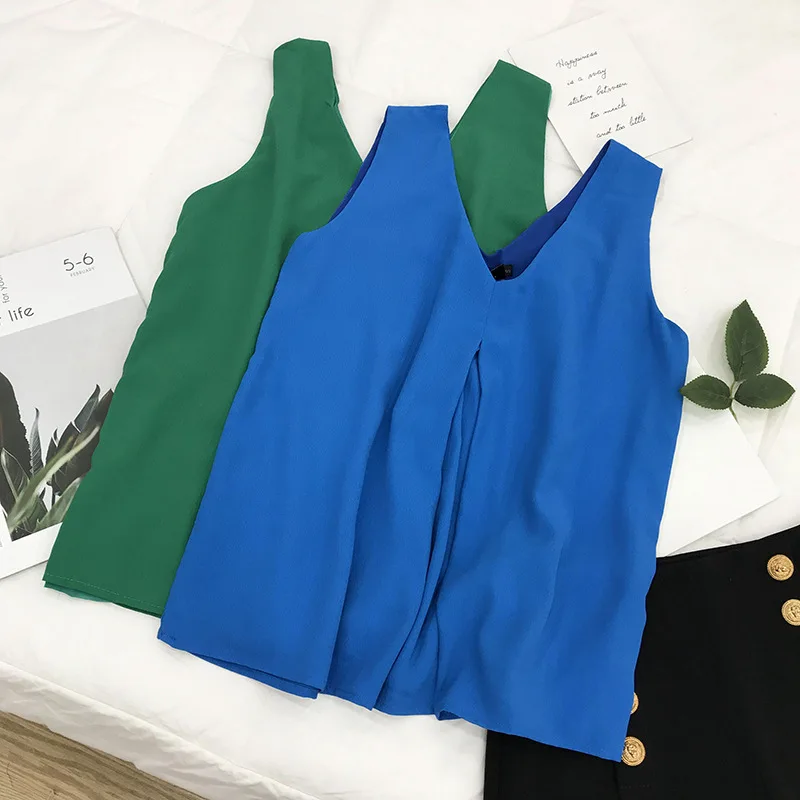 

Special Offer WOMEN'S Dress Processing Autumn Sexy Slimming Chiffon Vest Blouses 10.17