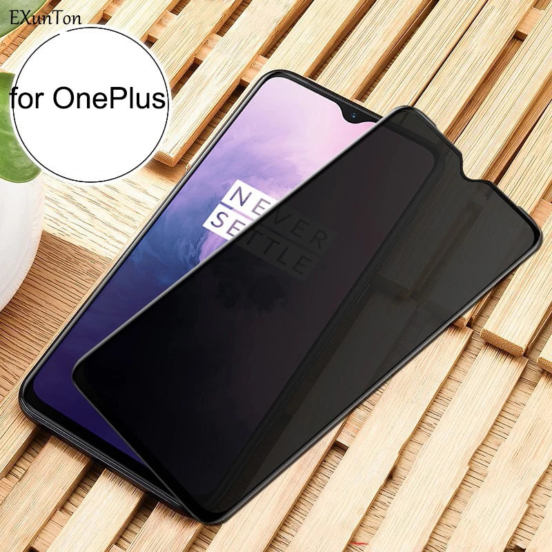 

100% Full Cover Privacy Screen Protector For OnePlus 7 7T 6 6T Anti Spy Tempered Glass for One Plus 7 T 7T 6T 6 T Glasses Black