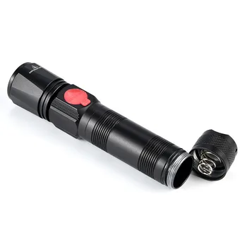 

USB Rechargeable LED Flashlight LED Lithium Battery Waterproof Outdoor Cycling Camping Light Zoomable Torch