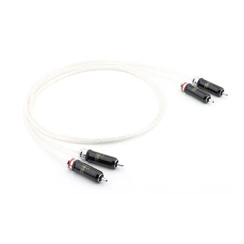 

Hi-End 8AG Silver Plated OCC 8 Strands Audio Cable With WBT0152AG RCA Plug Cable HIFI 2RCA TO 2RCA Cable